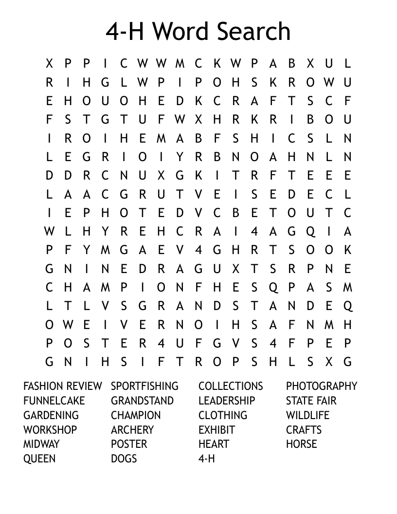 4-H Word Search