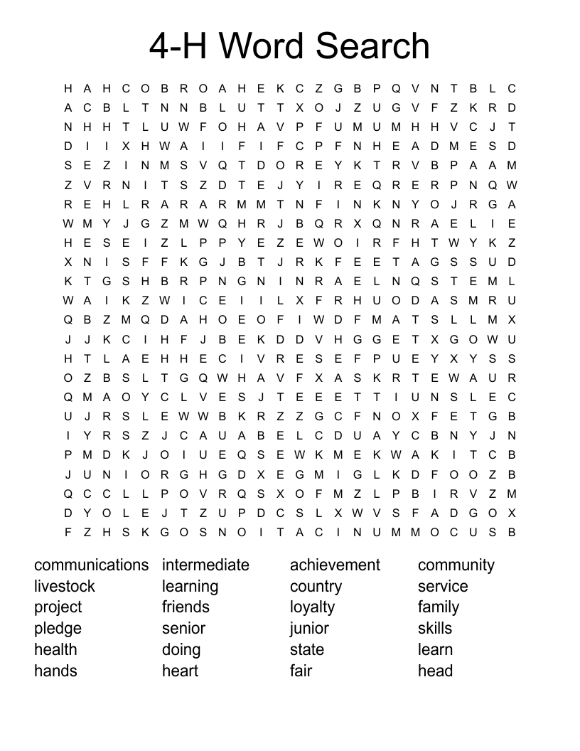 4-H Word Search