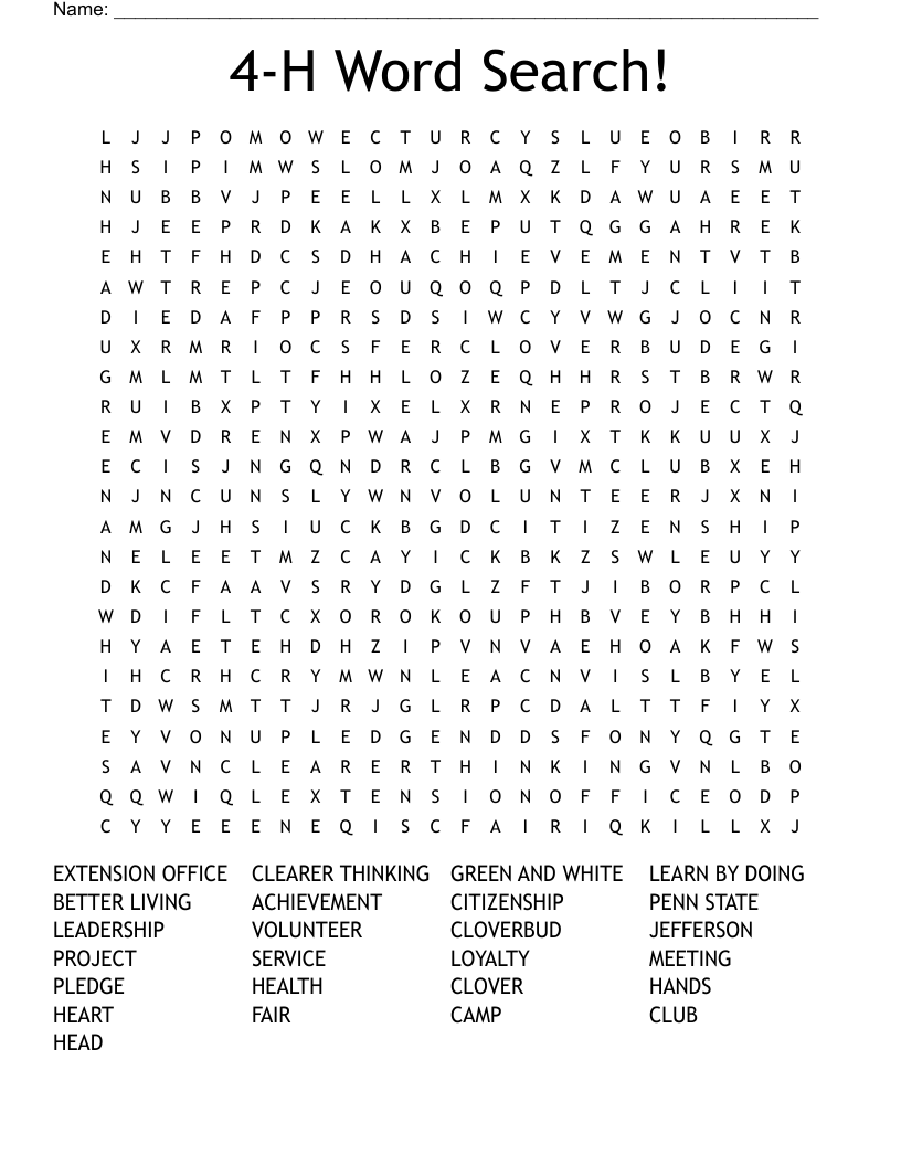 4-H Word Search!