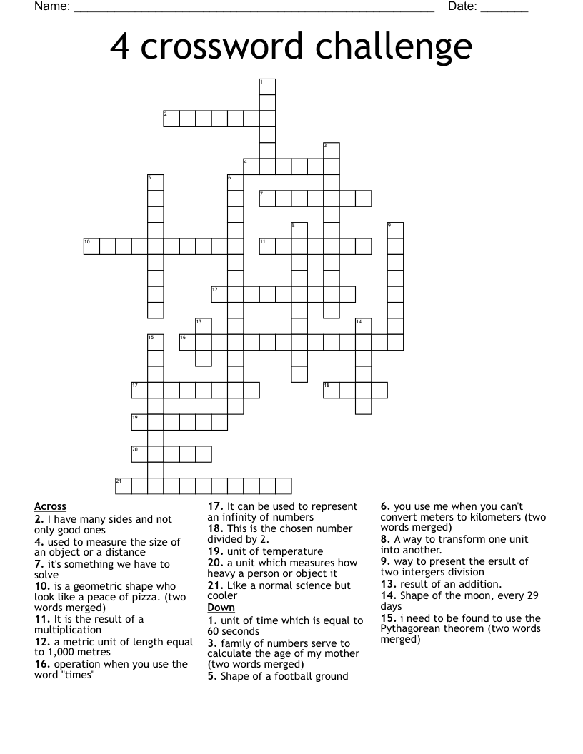4 crossword challenge