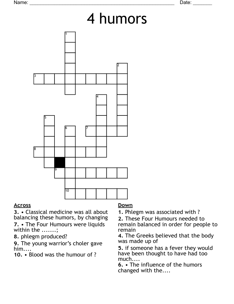 4 humors Crossword