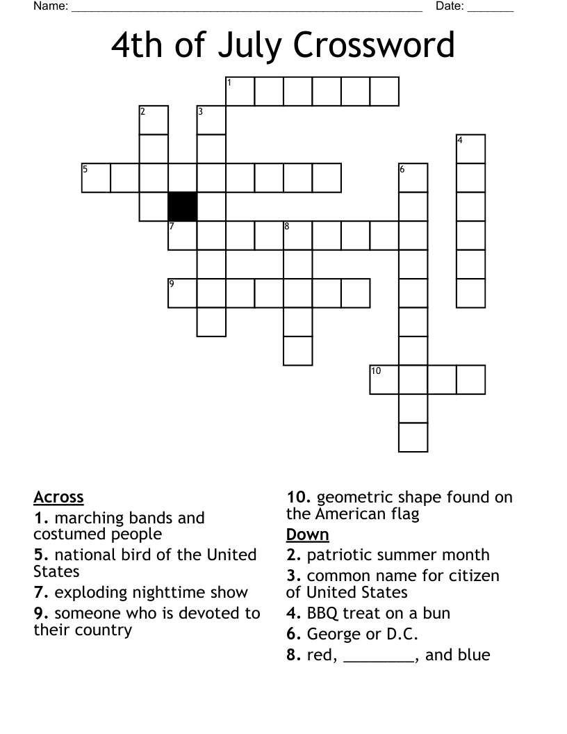 4th of July Crossword
