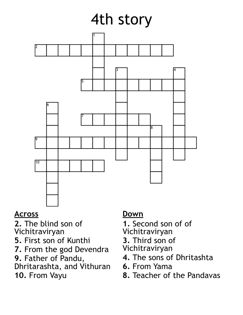 4th story Crossword
