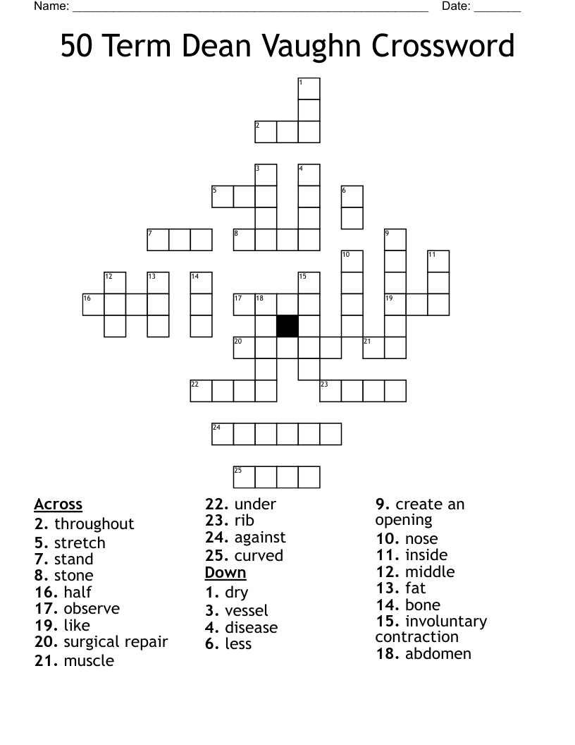 50 Term Dean Vaughn Crossword