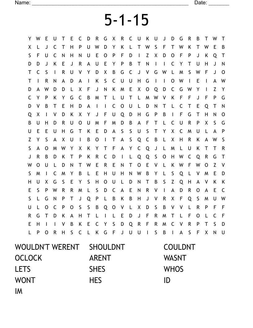 5-1-15 Word Search