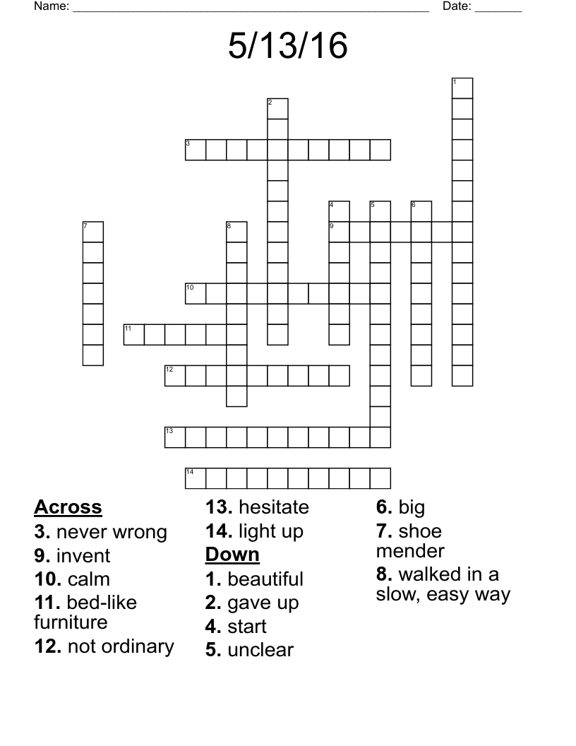 5/13/16 Crossword