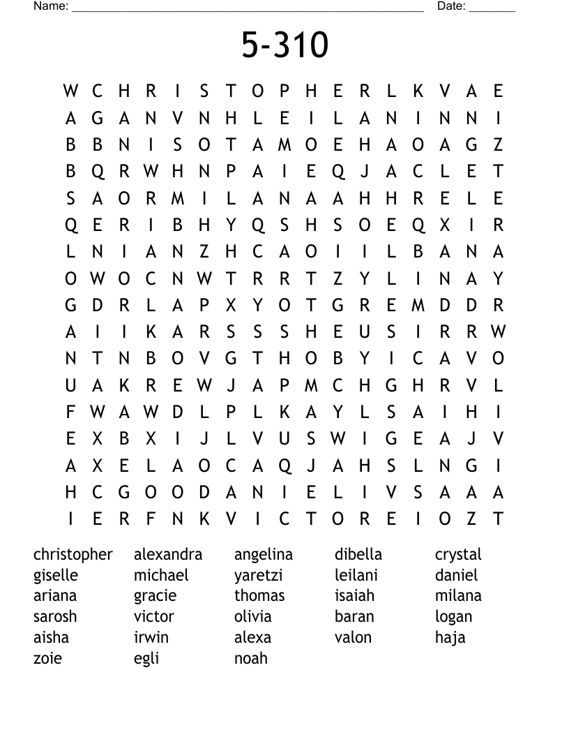 5-310 Word Search