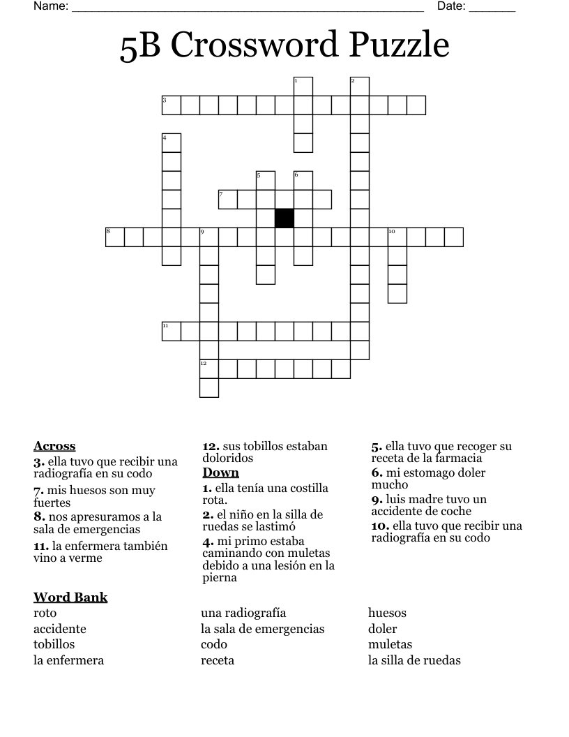 5B Crossword Puzzle 