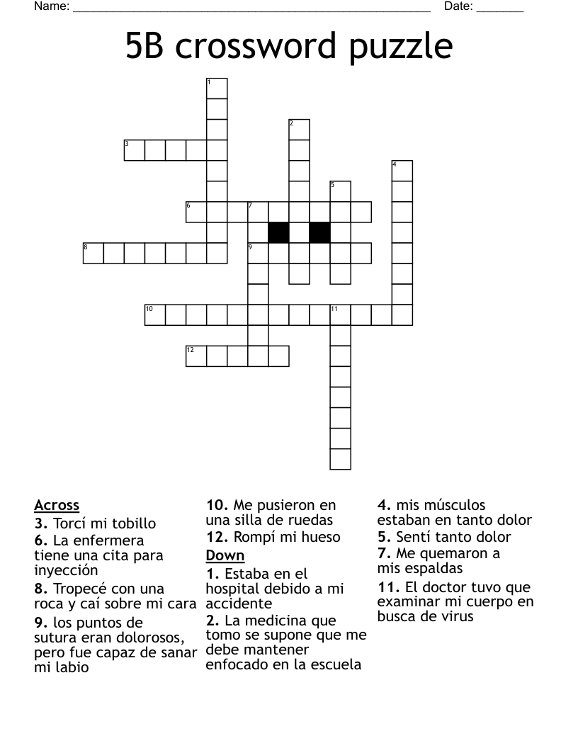 5B crossword puzzle