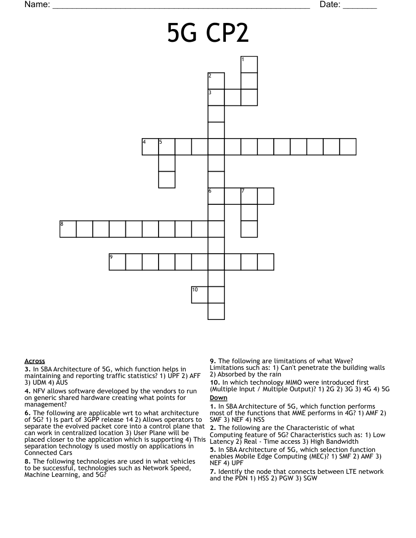 5G CP2 Crossword