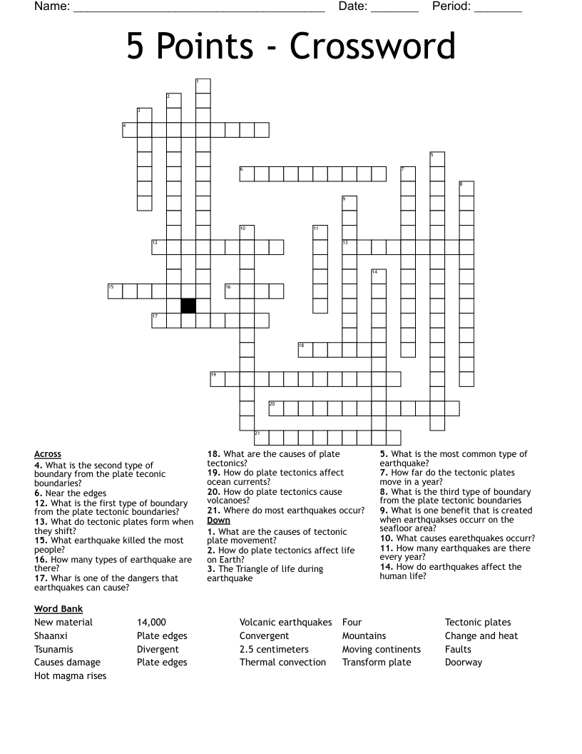 5 Points - Crossword