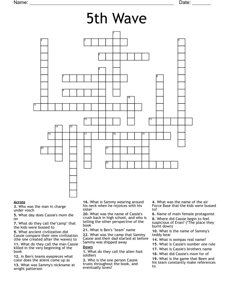5th Wave Crossword