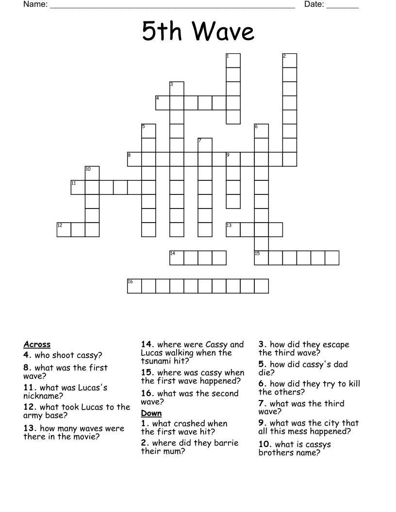 5th Wave Crossword
