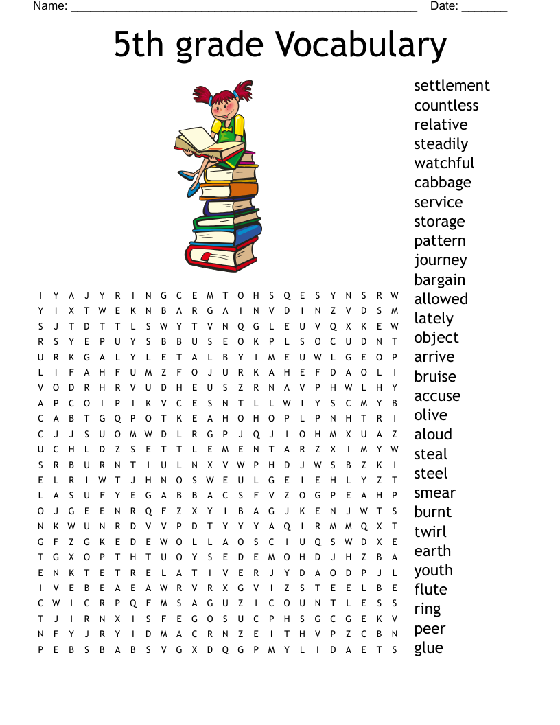 5th grade Vocabulary Word Search