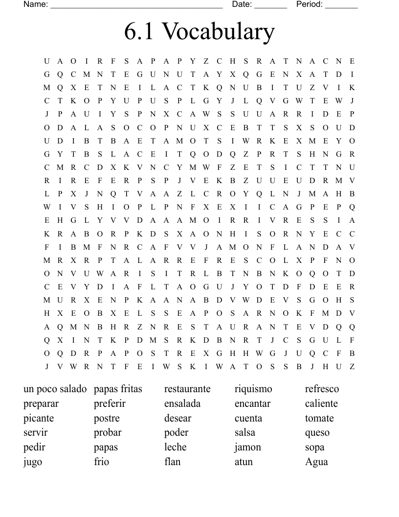 6.1 Vocabulary Word Search