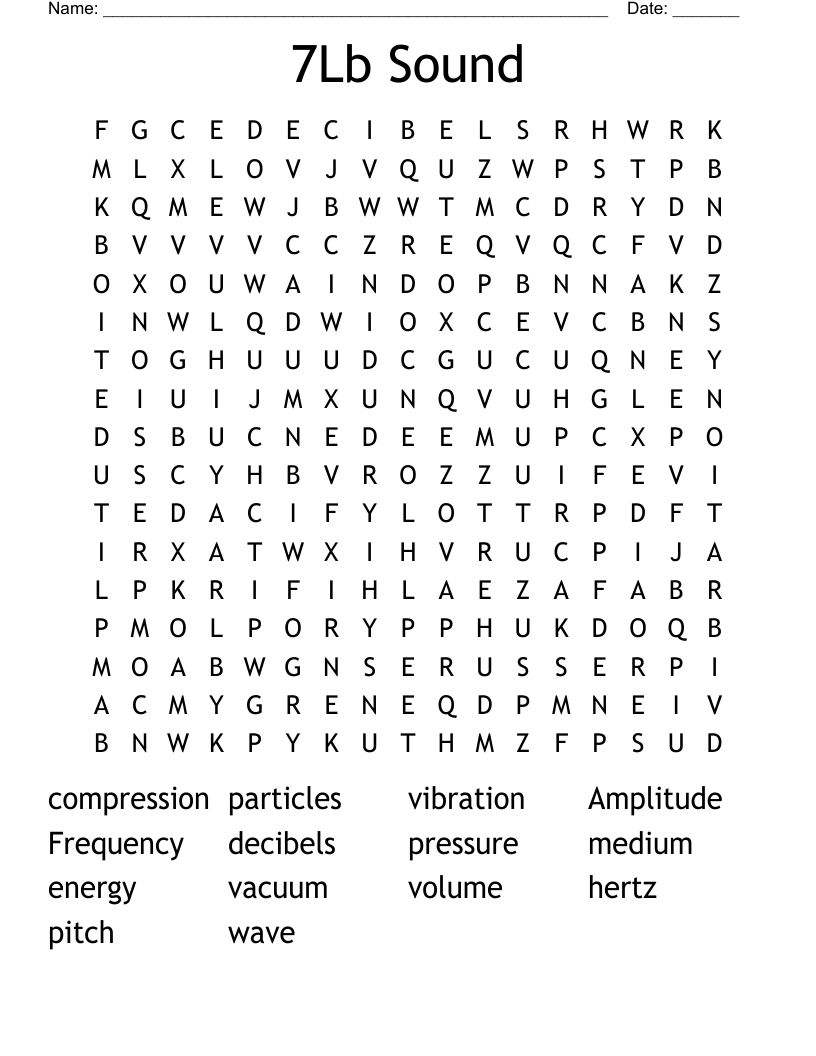 7Lb Sound Word Search