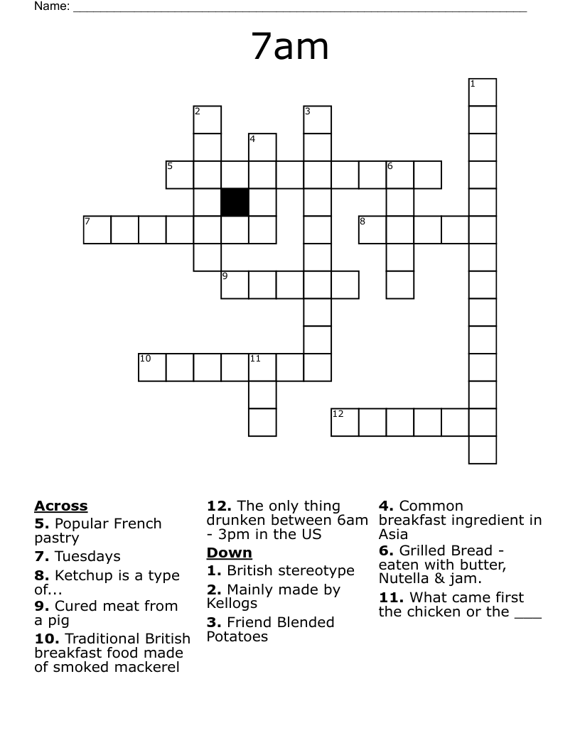 7am Crossword