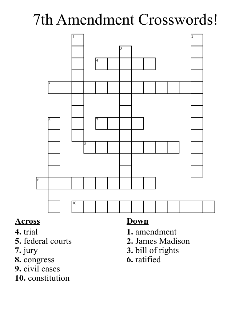 7th Amendment Crosswords!