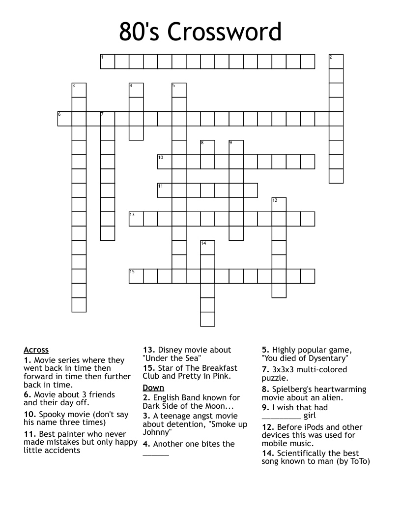 80's Crossword