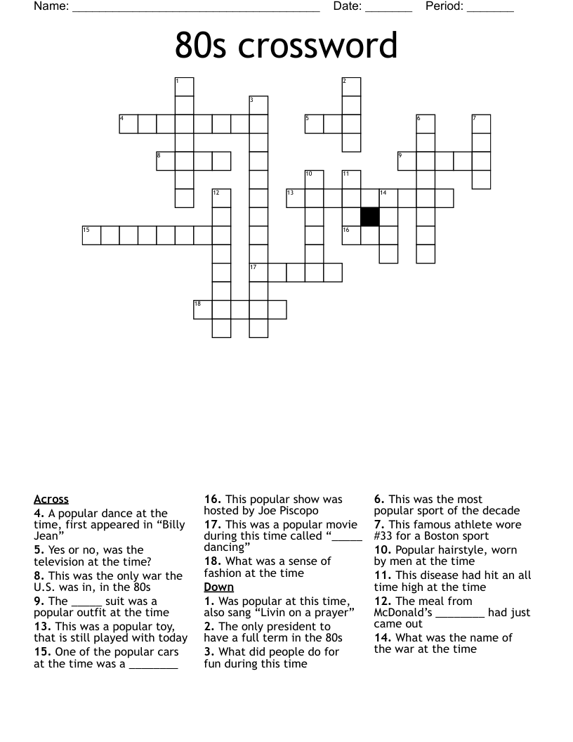 80s crossword
