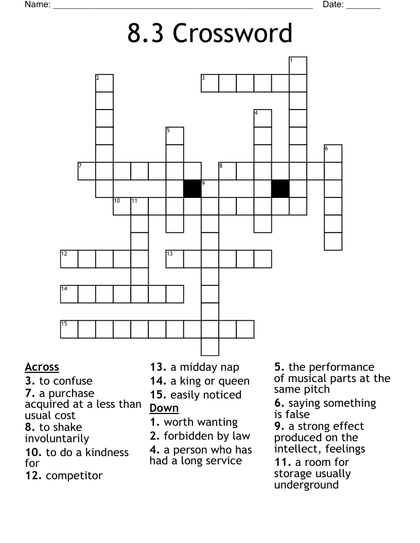 8.3 Crossword