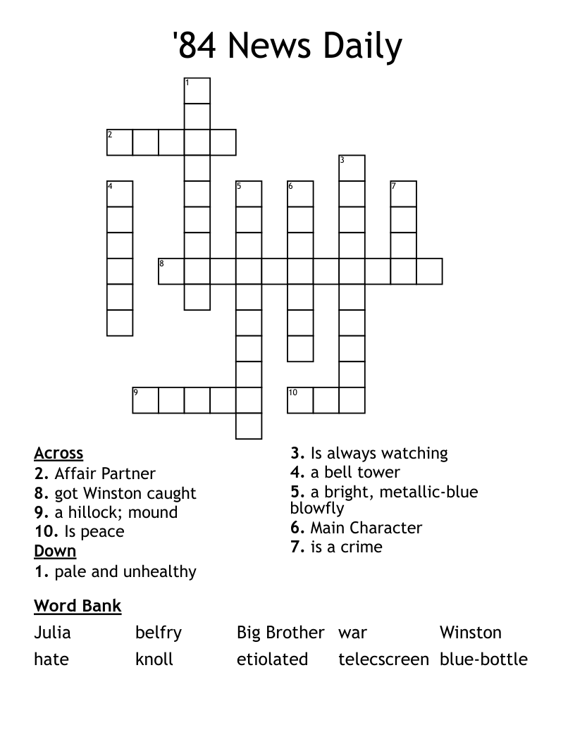 '84 News Daily Crossword
