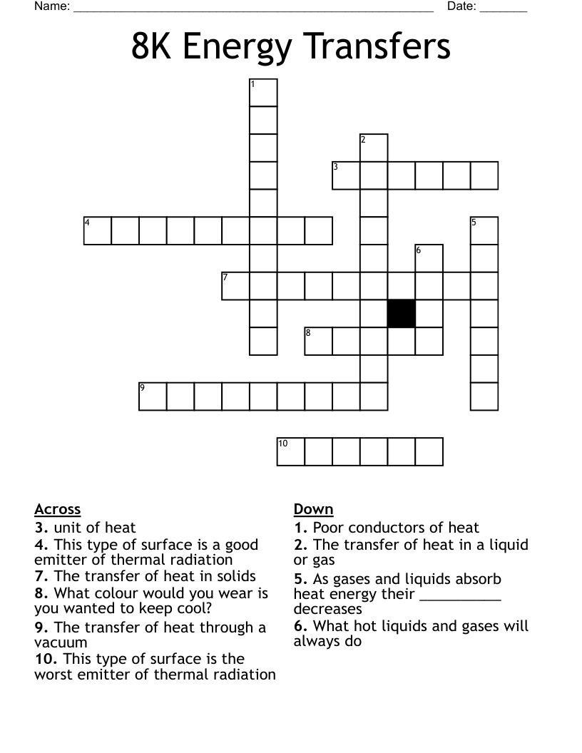 8K Energy Transfers Crossword