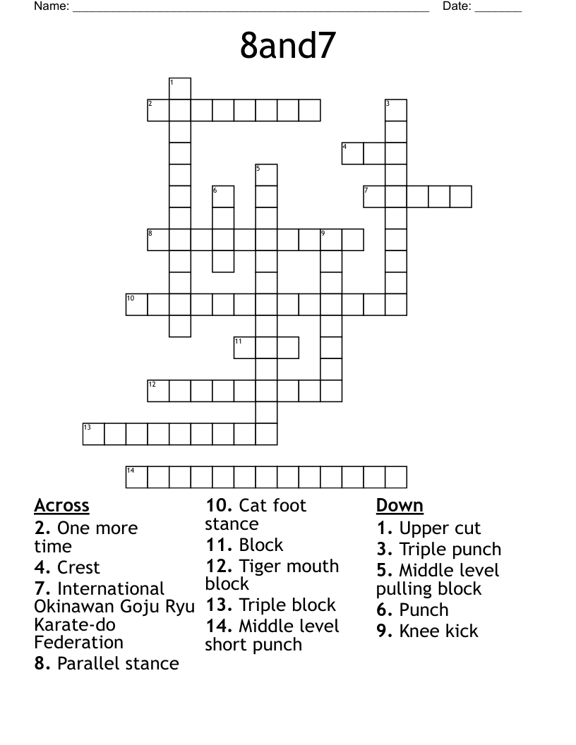 8and7 Crossword