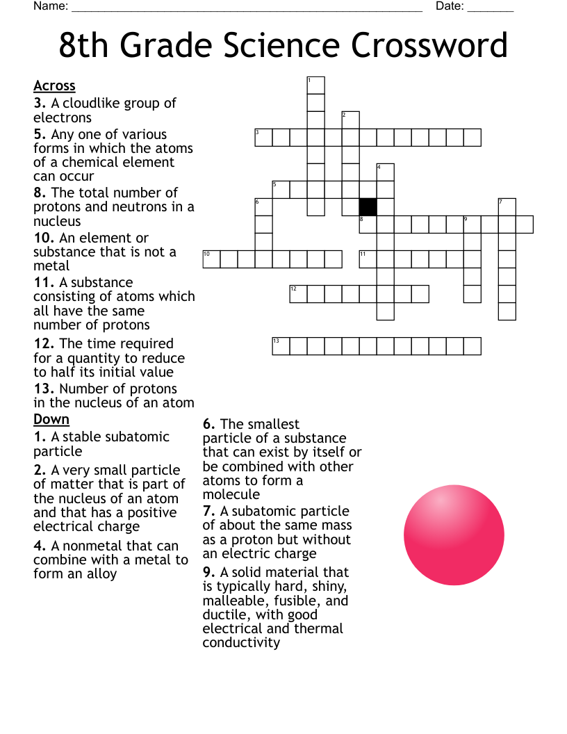 8th Grade Science Crossword