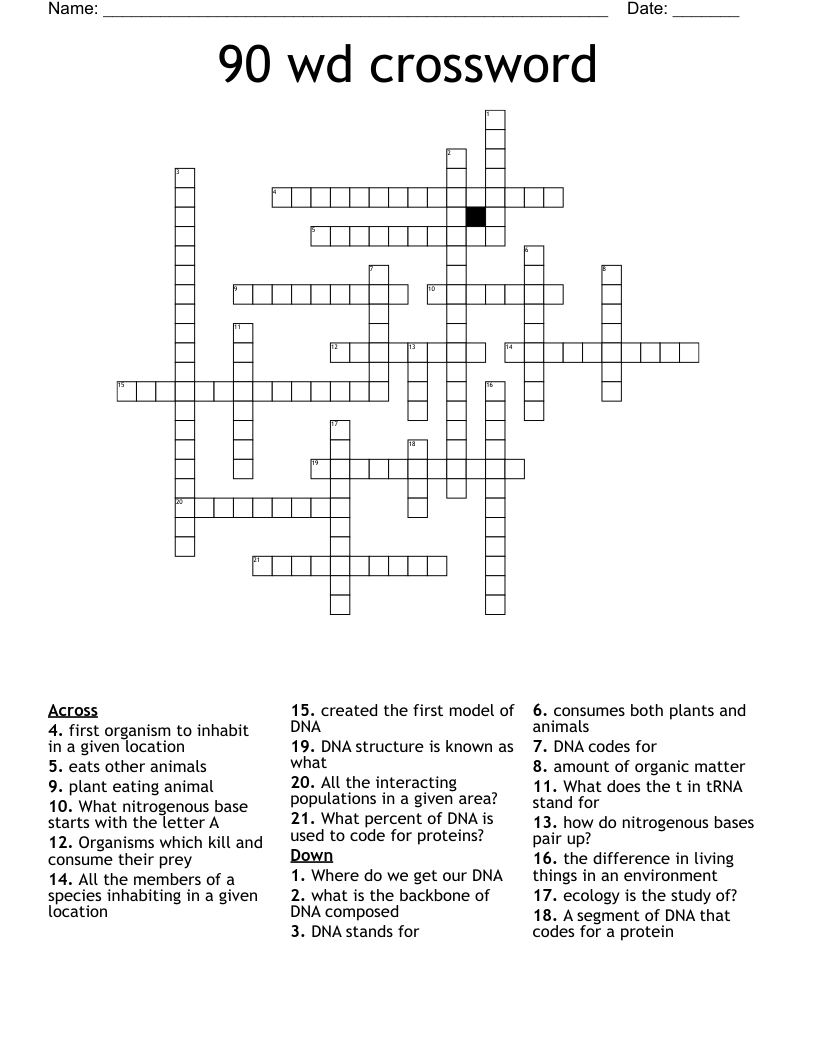 90 wd crossword
