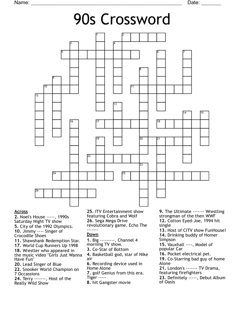 90s Crossword