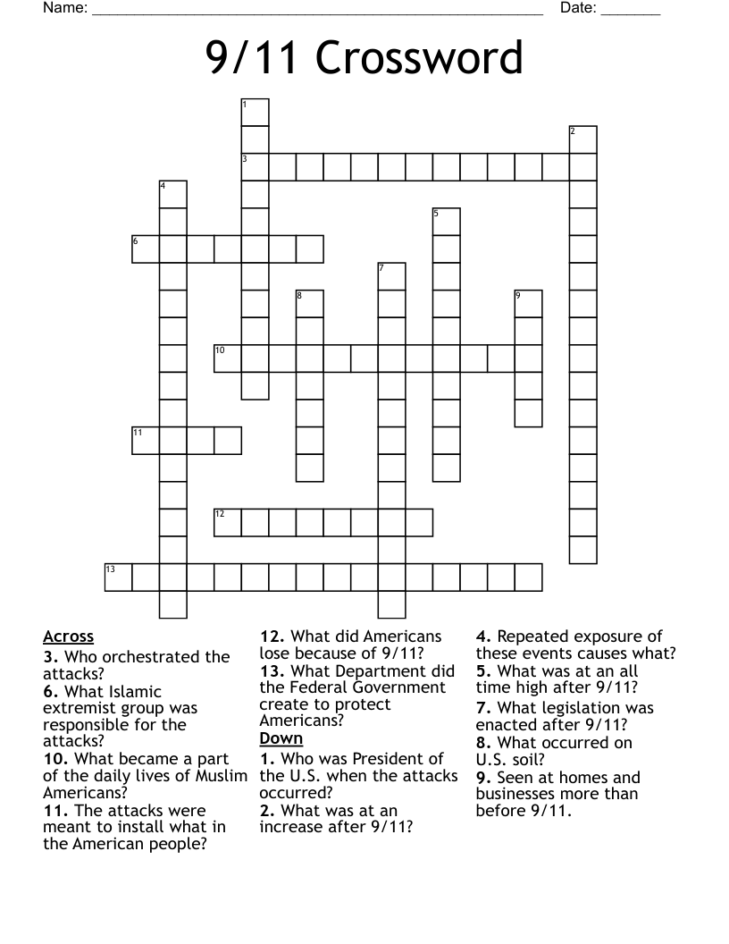 9/11 Crossword