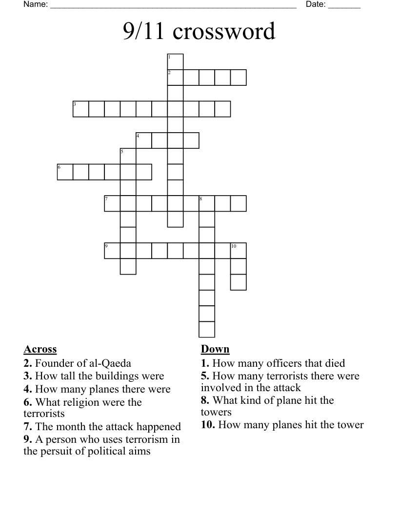 9/11 crossword