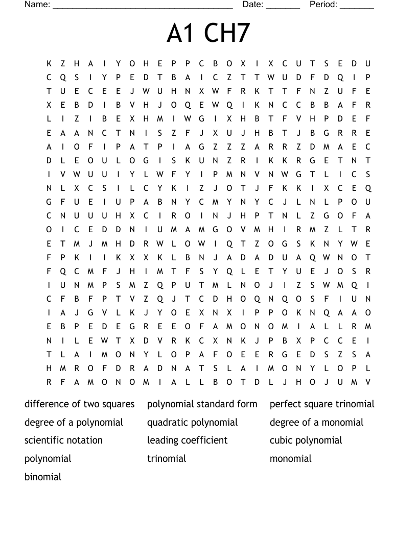 A1 CH7 Word Search