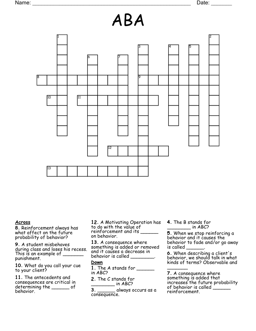 ABA Crossword