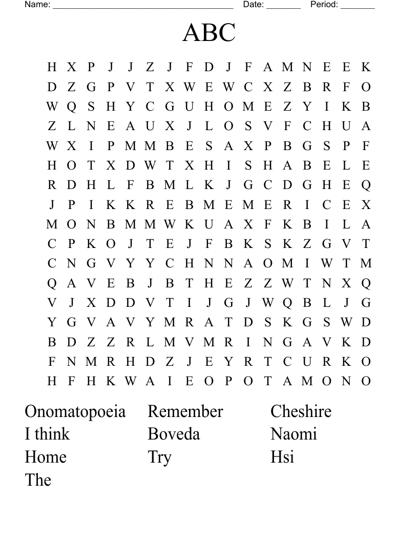 ABC Word Search