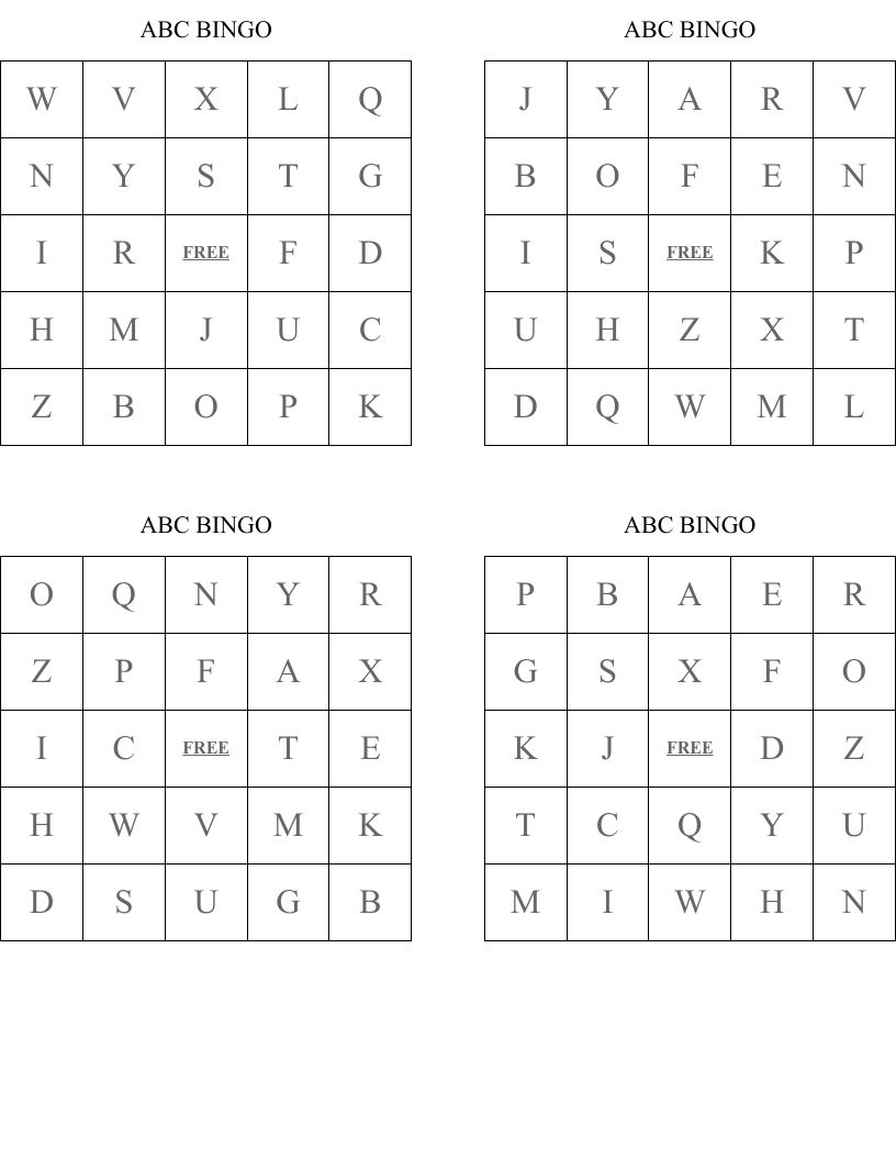 ABC BINGO