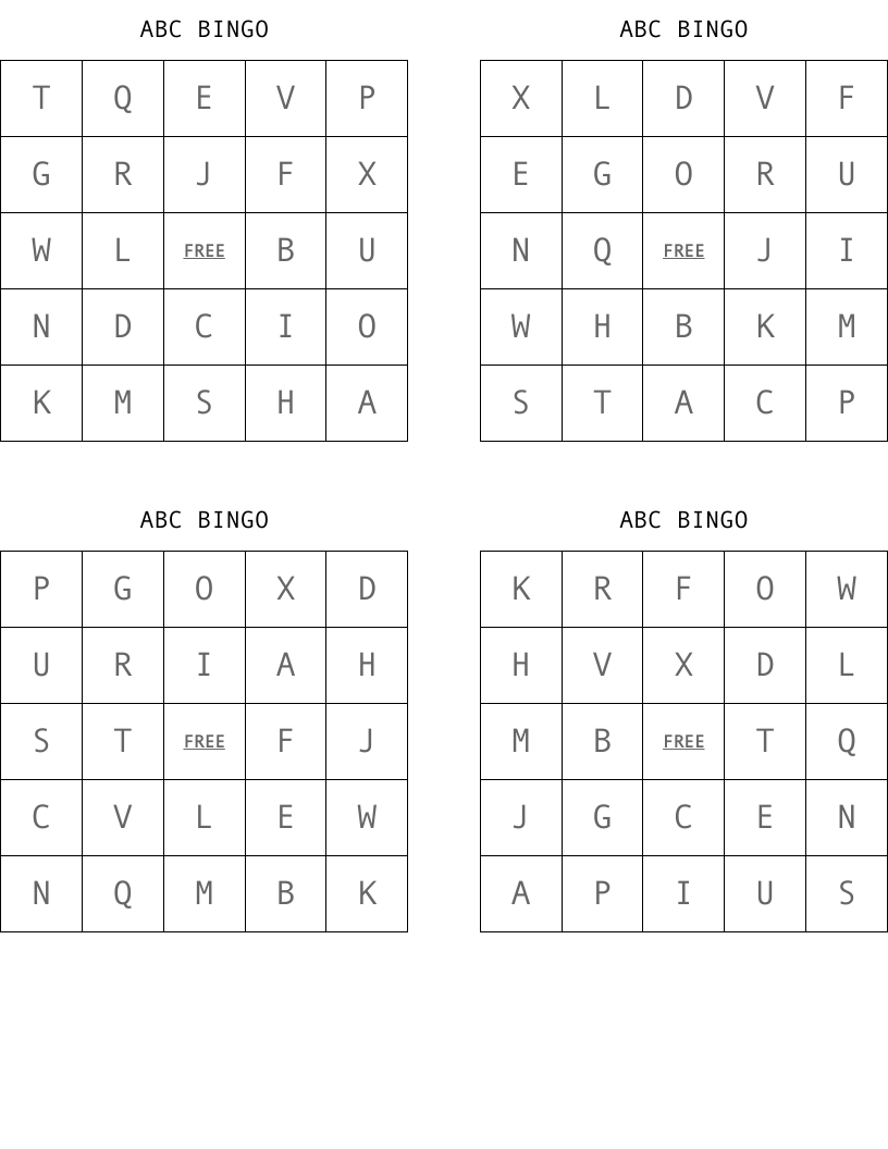 ABC BINGO
