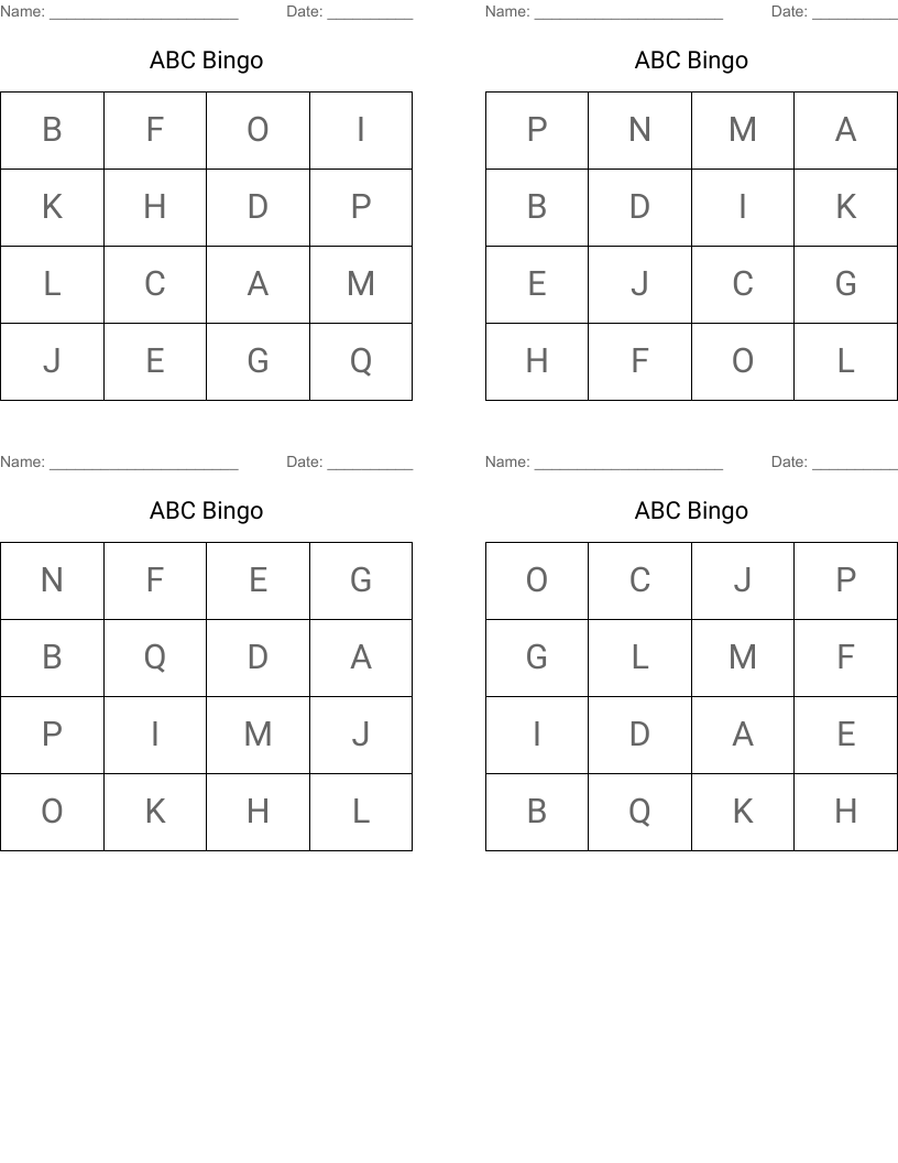 ABC Bingo