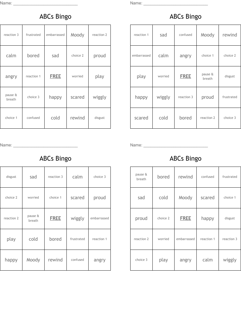 ABCs Bingo