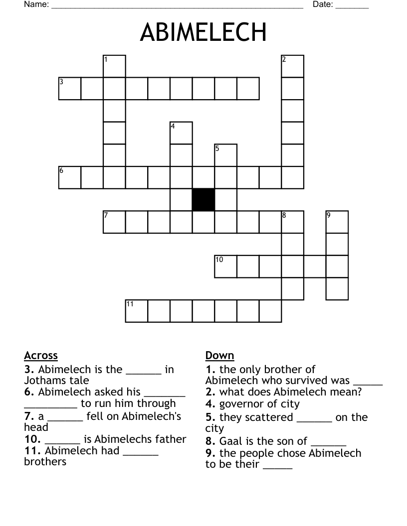 ABIMELECH Crossword