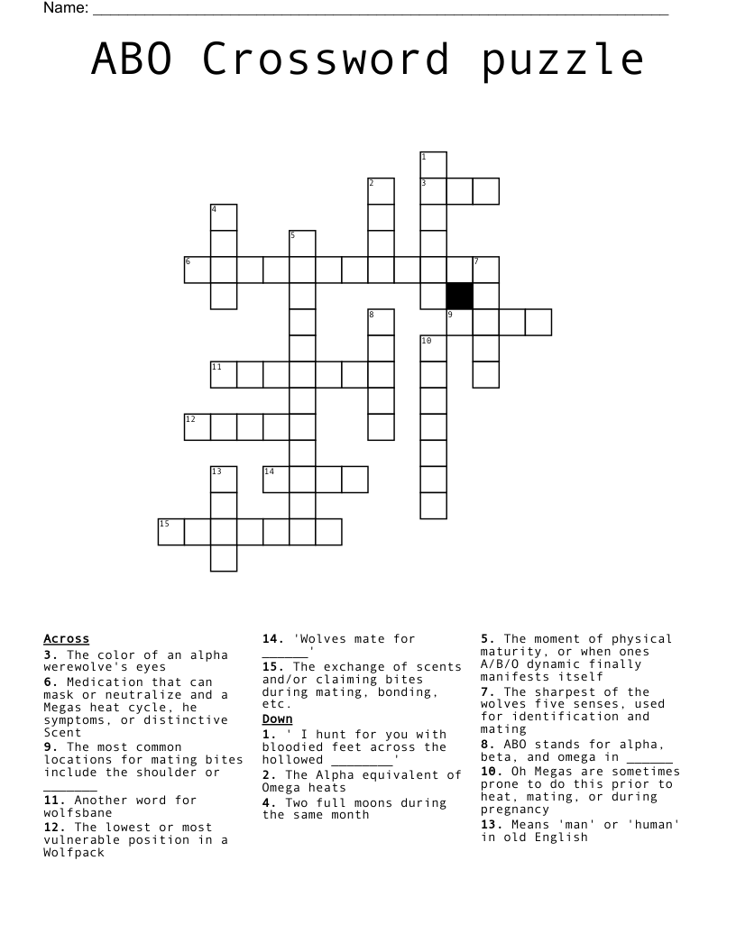ABO Crossword puzzle
