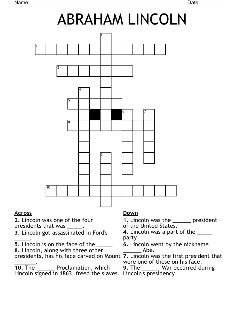 ABRAHAM LINCOLN Crossword