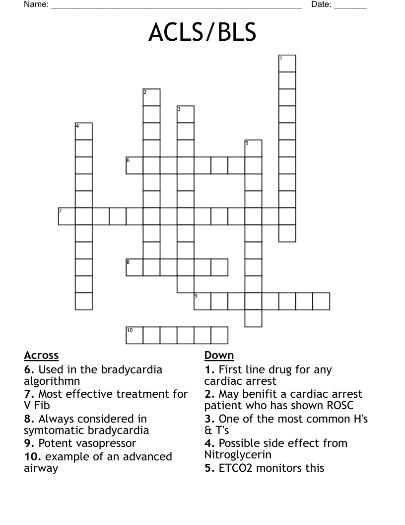 ACLS/BLS Crossword
