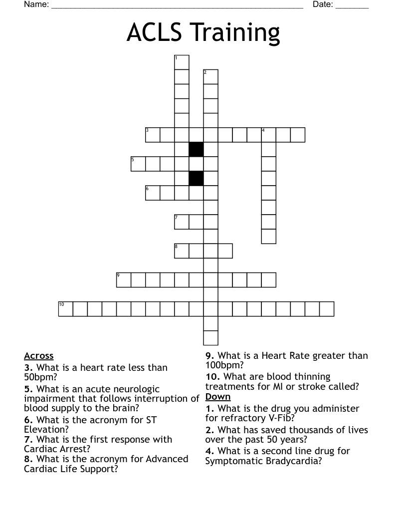 ACLS Training  Crossword