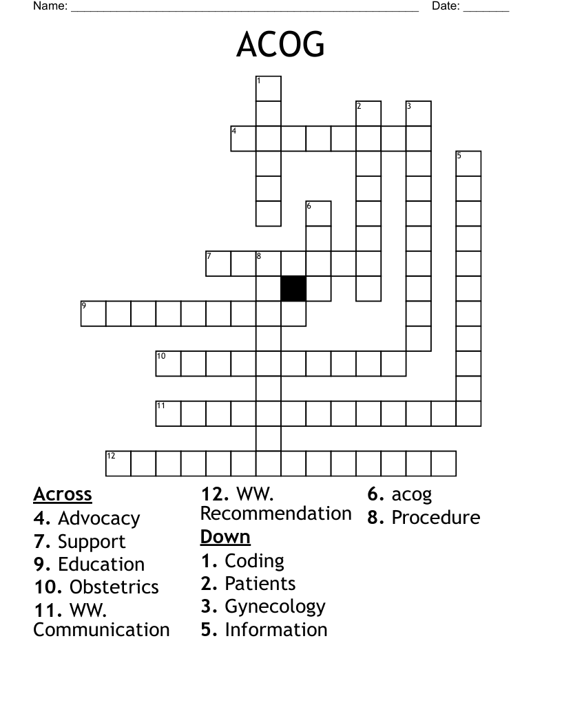 ACOG Crossword