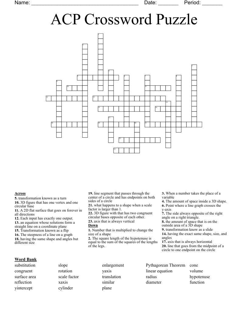 ACP Crossword Puzzle