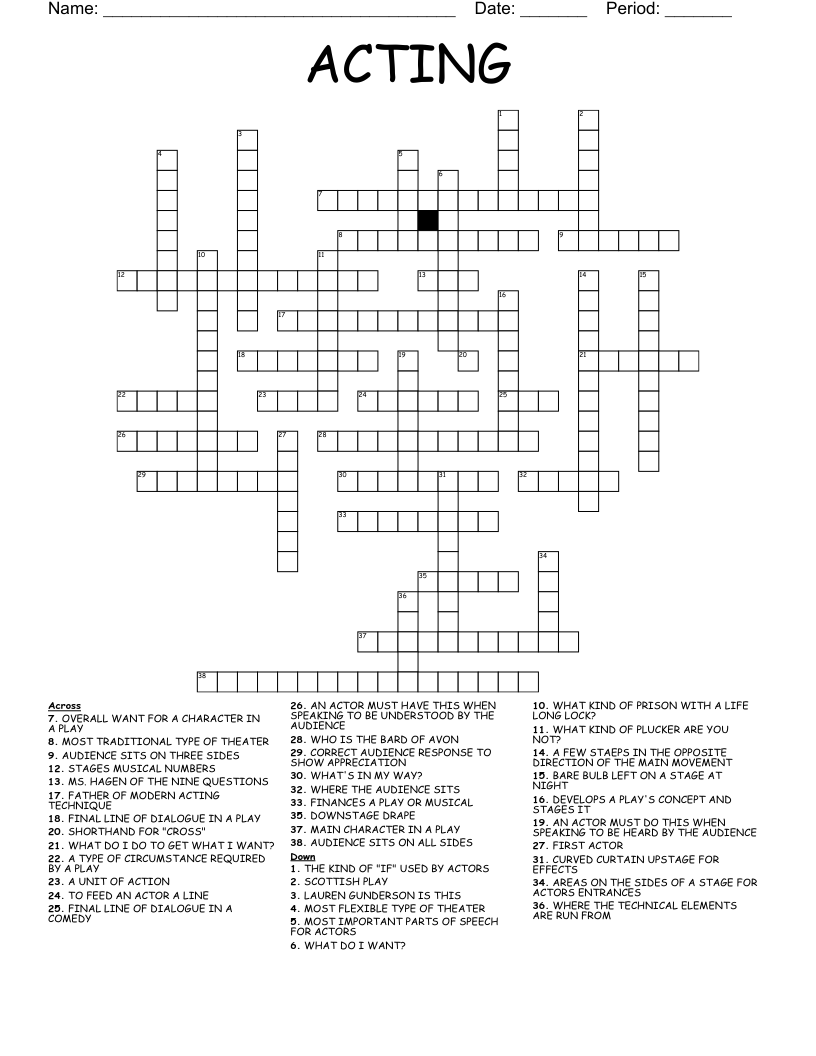 ACTING  Crossword