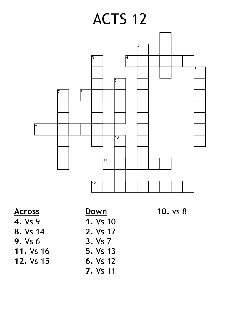 ACTS 12 Crossword