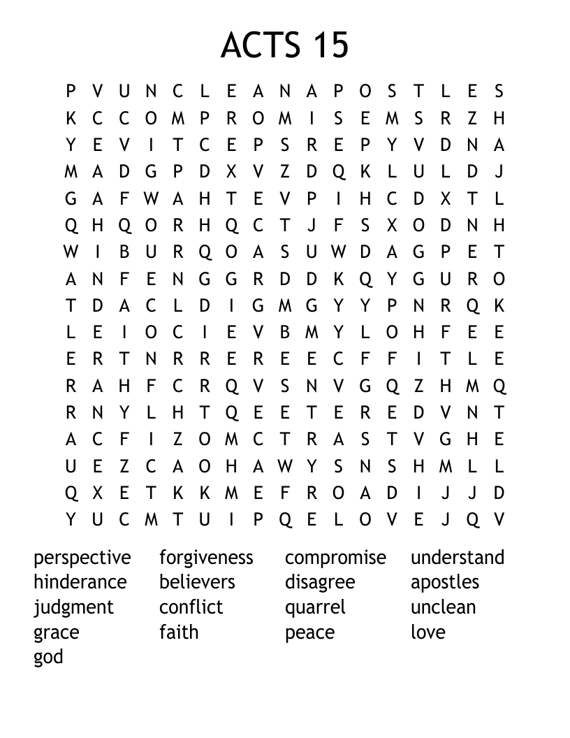 ACTS 15 Word Search